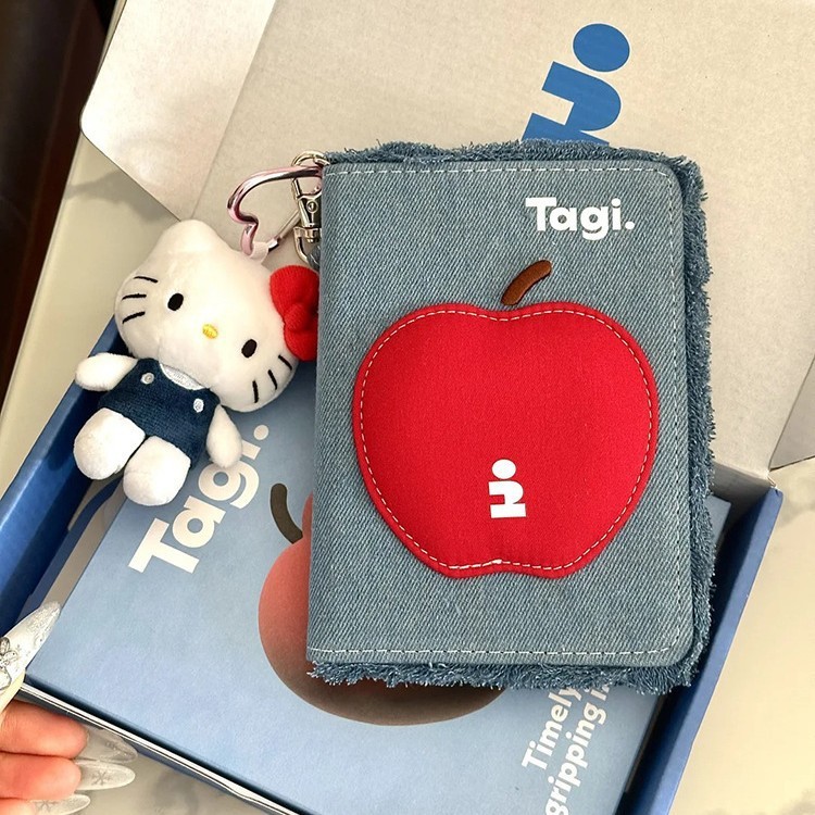 มาใหม่รายวัน/กระเป๋าพญานาค < Ping An An > Ping Ping Ping Pearl Denim Passport Holder Document Passpo