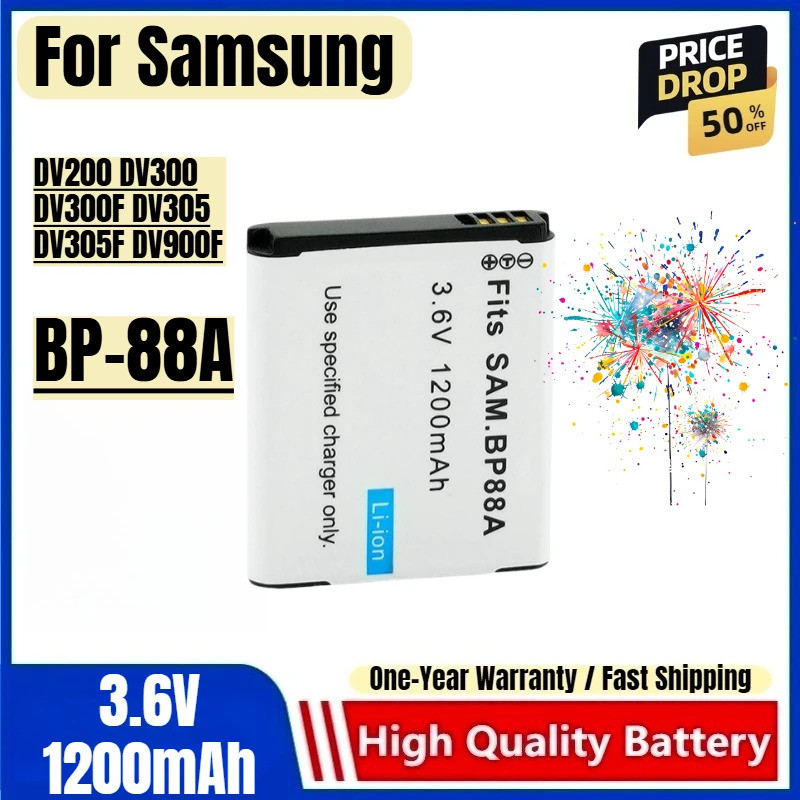 BP-88A แบตเตอรี่ 3.6V 1200mAh แบตเตอรี่และเครื่องชาร์จสําหรับ Samsung DV200 DV300 DV300F DV305 DV305