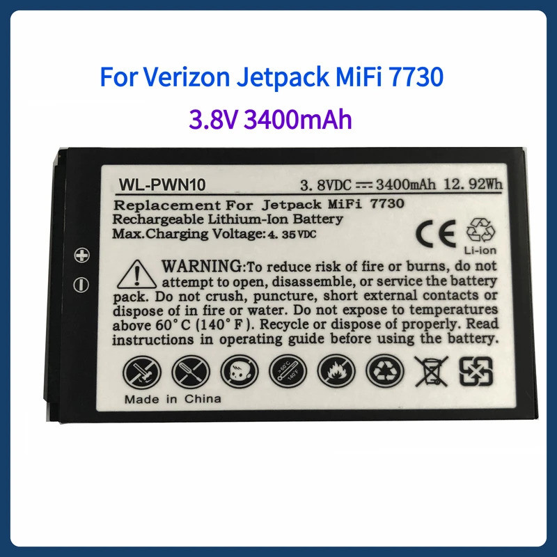 สําหรับเราเตอร์ไร้สาย Verizon Jetpack MiFi 7730 40123117 3.8V 3400mAh