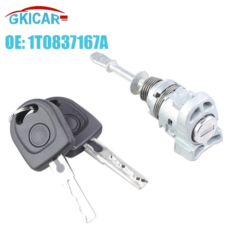 1T0837167กระบอกล็อคประตู A ล็อคพร้อมกุญแจ 1T0837168A สําหรับ 2003- 2015 VW Touran Caddy
