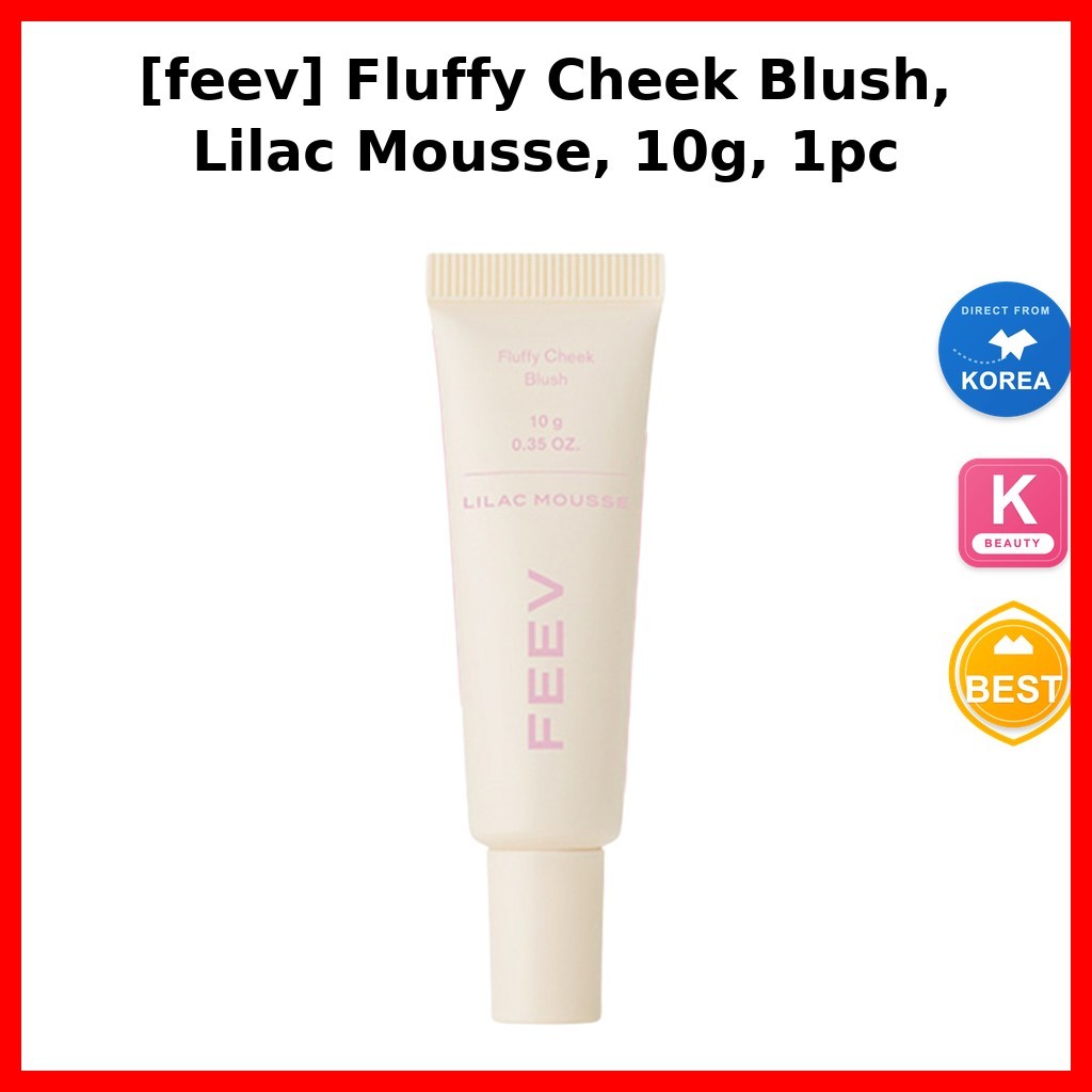 Beauty [feev] Fluffy Cheek Blush, Lilac Mousse, 10g, 1pc / Korean Blush / Fluffy Texture / ของแท้ 10