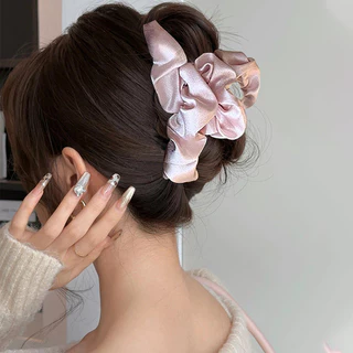 กิ๊บหนีบผมทรงฉลามแบบจีบผ้าสุดเก๋/กิ๊บหนีบผมขนาดใหญ่พิเศษ/เครื่องประดับผมสำหรับทรงผมเกล้าที่ดูสง่างาม