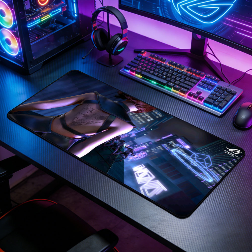 Lunar Eclipse Fan Style Photovlusic Glass Tempered Mouse Pad Gaming Office Desk Mouse Pad Gaming Hot
