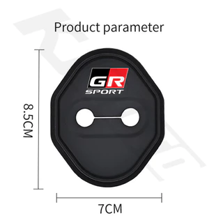 รถต้นฉบับ 1:1 Product 4pcs Toyota GR ประตูรถโช้คอัพประตูล็อคซิลิโคนอัตโนมัติประตูล็อคสติกเกอร์สําหรับ Vios Raize Wicto Rush Veloz Yaris Cross Innova Avanza Altis