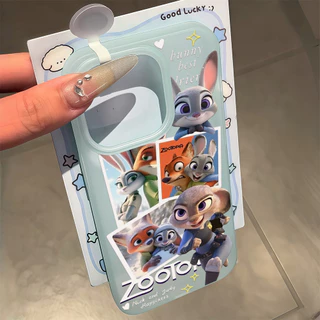 เคสโทรศัพท์สุนัขจิ้งจอกคู่การ์ตูนน่ารักสำหรับ iPhone 11, 17, 16, 13, 14, 12, 15 Pro Max 7Plus 14, 16, 15 Plus