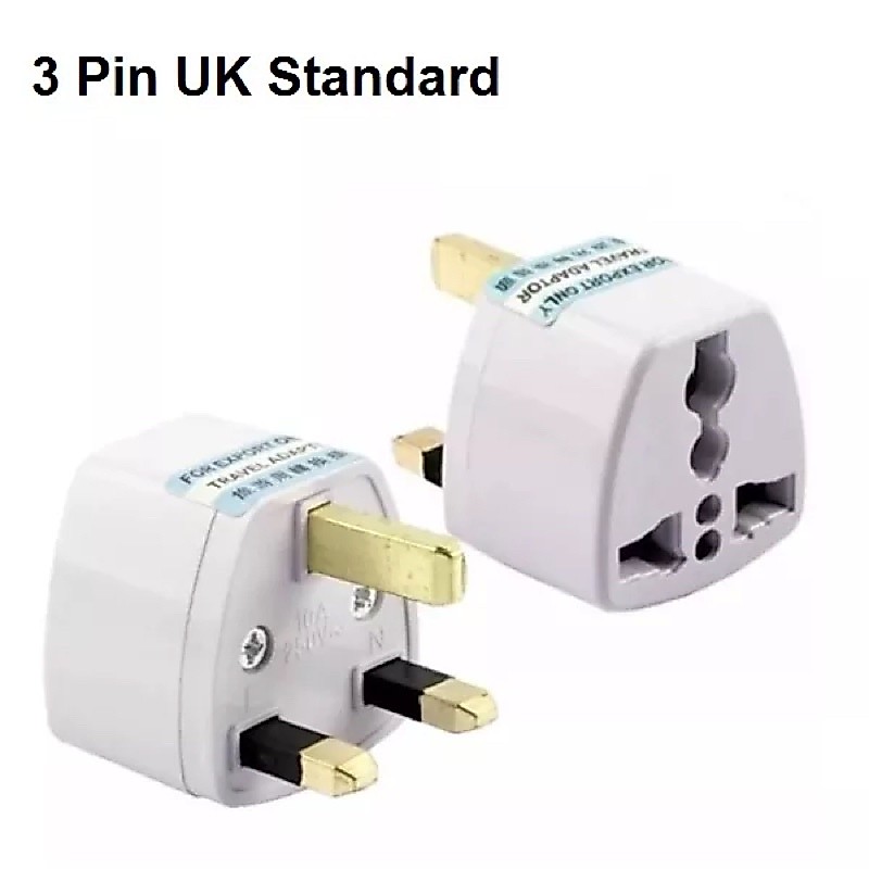 UK 3 Pin Travel Universal Plug Socket Adapter