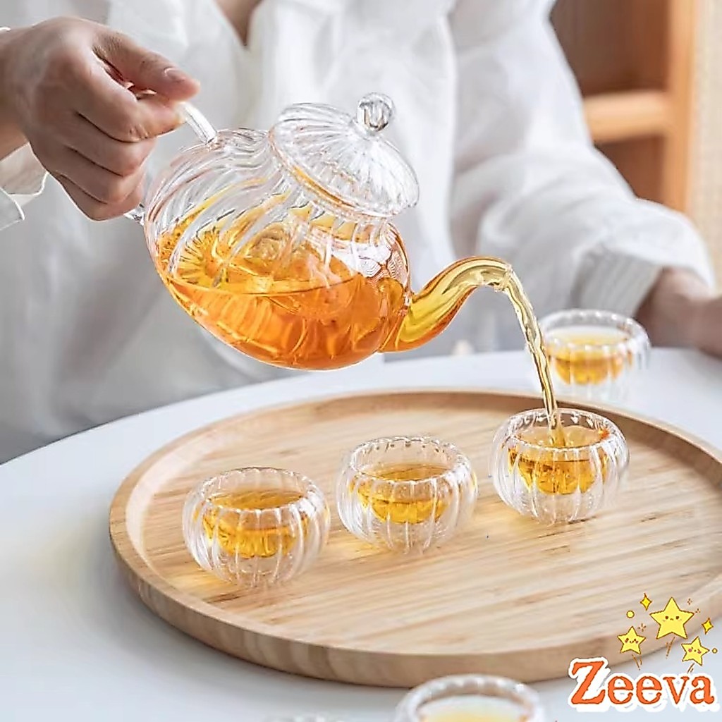 Zeeva กาชงชา ทนต่ออุณหภูมิสูง กาน้ำชา แก้วคุณภาพสูง 400ml 600ml Glass teapot