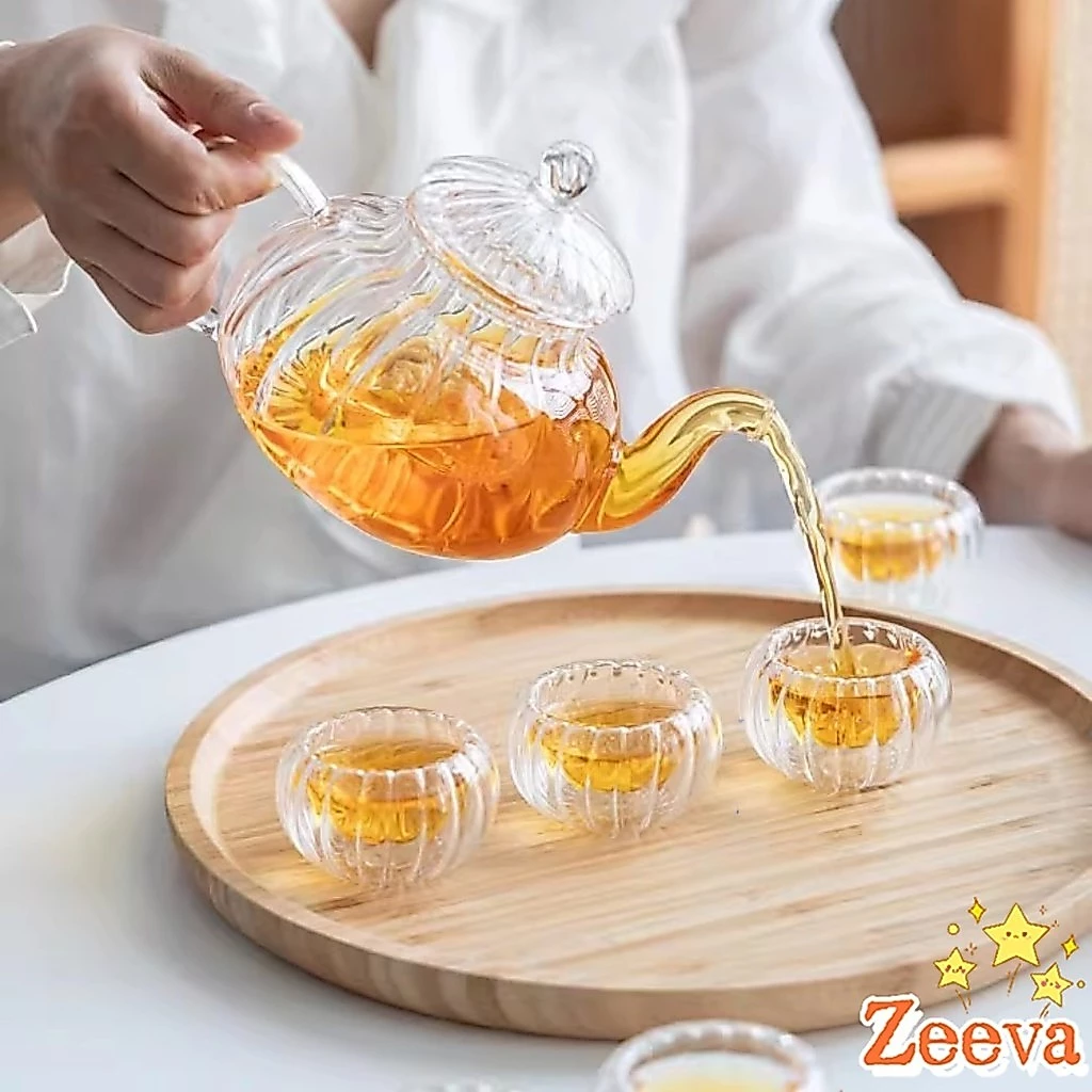 Zeeva กาชงชา ทนต่ออุณหภูมิสูง กาน้ำชา แก้วคุณภาพสูง 400ml 600ml Glass teapot