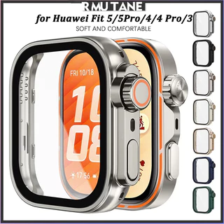 กรณีพีซีแก้วนิรภัยแข็งสำหรับ for Huawei Watch Fit 5 5 Pro / 4 4 Pro ป้องกันหน้าจอป้องกัน Gores สำหรับ for Huawei Fit 3