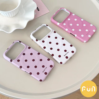 เกาหลี Simple Contrast สี Polka Dots รูปแบบ Big Hole โทรศัพท์มือถือสําหรับ iPhone 17 16 15 14 Pro Max iPhone 13 Thicken Anti-Scratch IMD ปกหลัง Shell