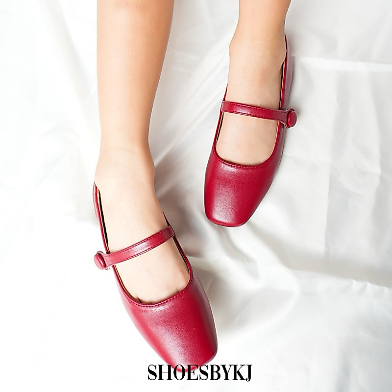 พร้อมส่ง คัชชู แมรี่เจน D670443 Button flat mary jane ใส่สบาย