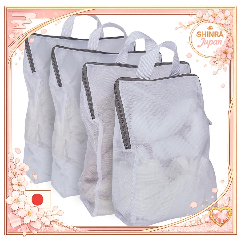 《Direct From Japan》  VECELO Laundry Net, Laundry Bag, Laundry Bag, Laundry Net, Laundry Net Bag (4 p