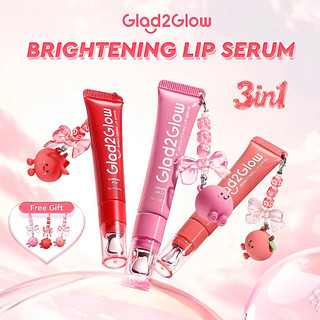 Glad2Glow 3-IN-1 POUT CANDY Lip Serum Vitamin C+E Brighten Lip Tint Lip Plumping Lipstick Smooth
