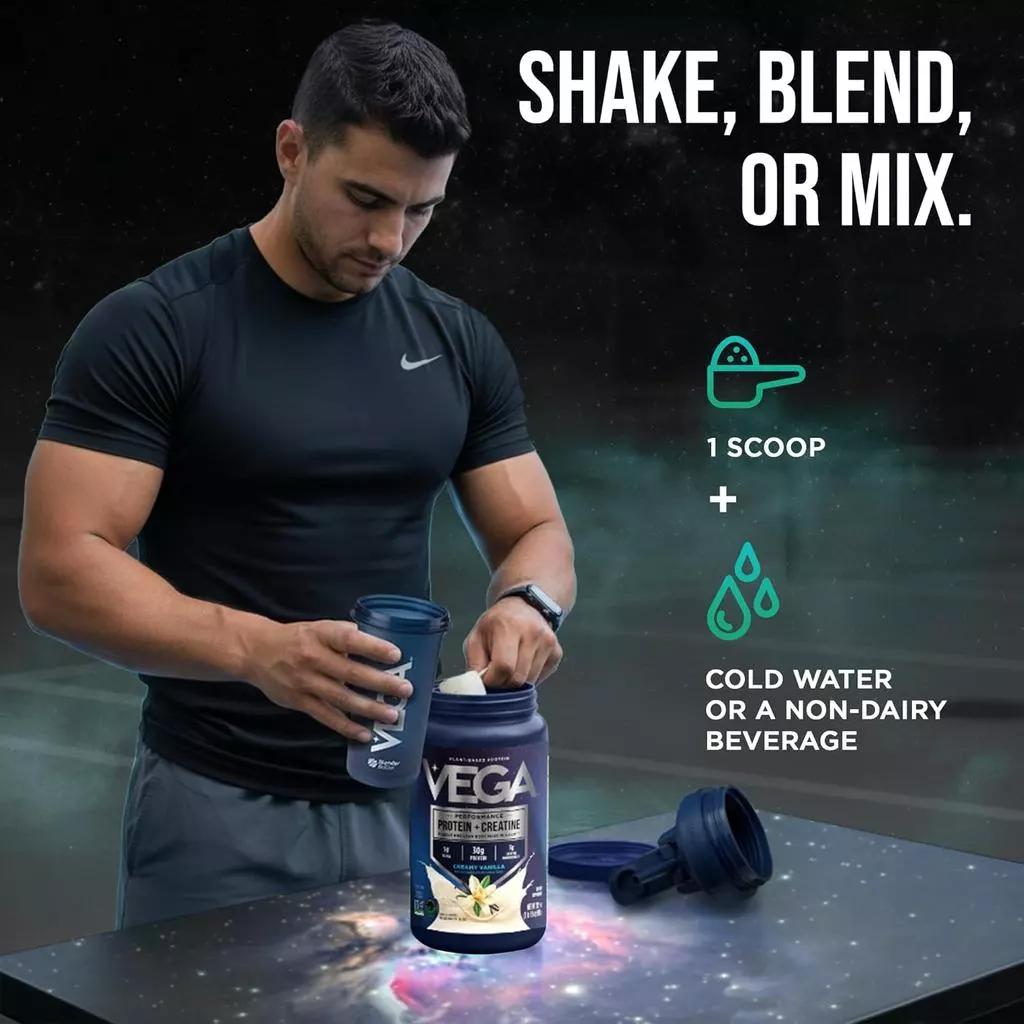 Vega Protein + Creatine ผงโปรตีนพืชผสมครีเอทีน รสวานิลลา 20 เสิร์ฟ thumbnail 8
