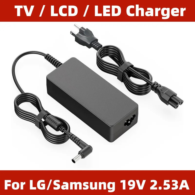 DC 19V สายไฟทีวีสําหรับ LG 19 "20" 22" 23" 24" 27" LED LCD Monitor Widescreen HDTV 24M47H-P, Samsung