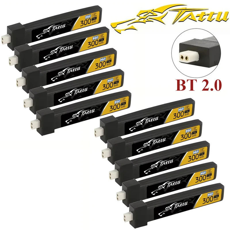 Tatti BT2.0 300mAh 1S 75C 3.8V LiPo แบตเตอรี่สําหรับ Betafpv Air65 Meteor65 Pro O4 Quadcopter RC เฮล