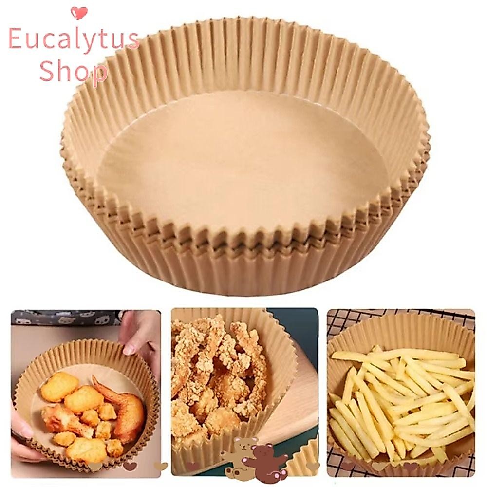 EUCALYTUSS 20/50 ชิ้น Air Fryer กระดาษ, กันน้ําทิ้งกระดาษอบ, Non-Stick Oil Proof กระดาษสําหรับ Steamer มัฟฟิน Cupcake