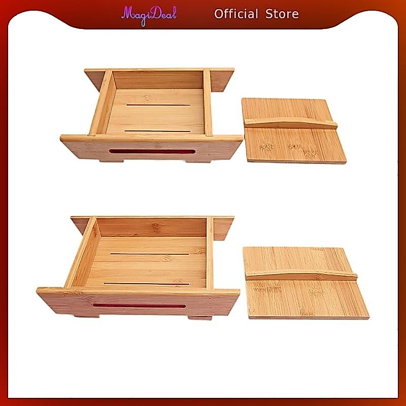 MagiDeal เครื่องทําเต้าหู้แบบขึ้นรูปพร้อมร่องระบายน้ําอุปกรณ์ครัวอเนกประสงค์เครื่องทําชีสที่ทนทาน DIY โฮมเมดไม้กดกรอบ