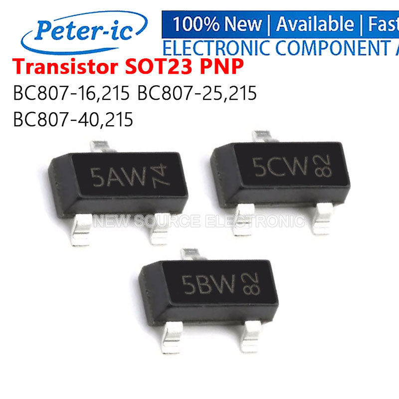 (20 ชิ้น) BC807-16,215 BC807-25,215 BC807-40,215 5AW 5BW 5CW SOT23 PNP Power ทรานซิสเตอร์ SMD