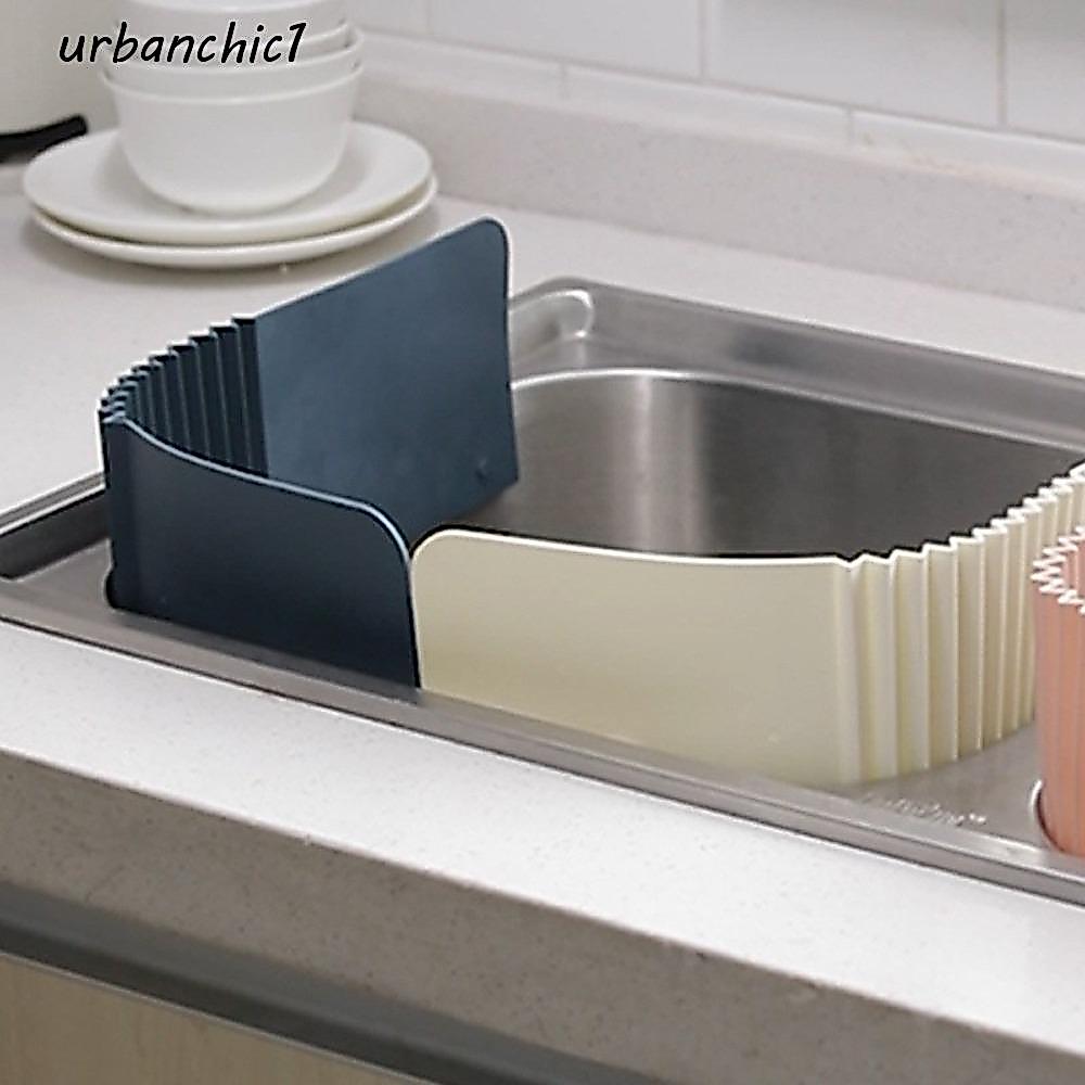 URBANCHIC Water Splash Guard, พร้อม Sucker Anti-splash Sink Water Baffle, อุปกรณ์ครัว TPR พับได้ Bendable Splash Barrier ห้องน้ํา