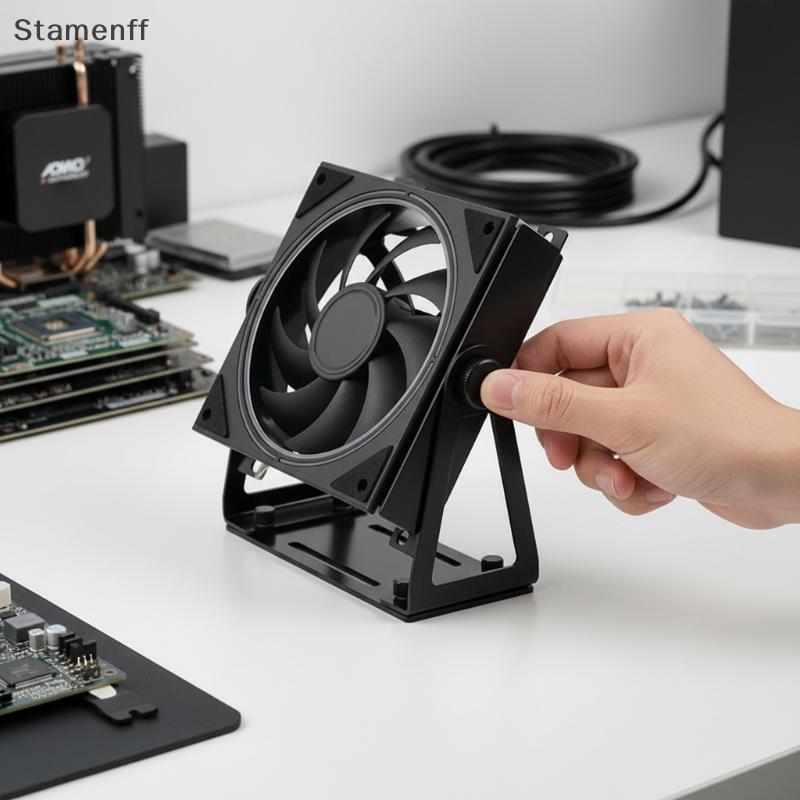 360° หมุนพัดลม PC Mount Braet ปรับโต๊ะ Fit สําหรับ 12/14 ซม.อินพุตและอุปกรณ์ขนาดเล็กพัดลมระบายความร้อน