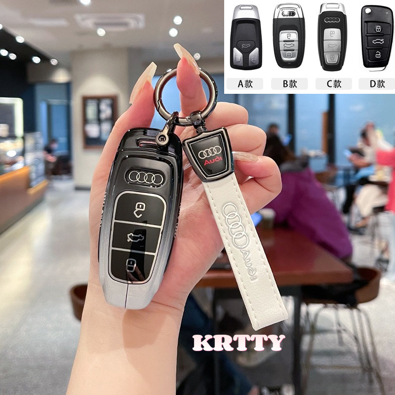 สมาร์ทพับฝาครอบกระเป๋าอุปกรณ์เสริมสีดําและสีขาวสไตล์แฟชั่นสําหรับ Audi A4L A5 Q7 TT TT TTS A3 A4 B9 