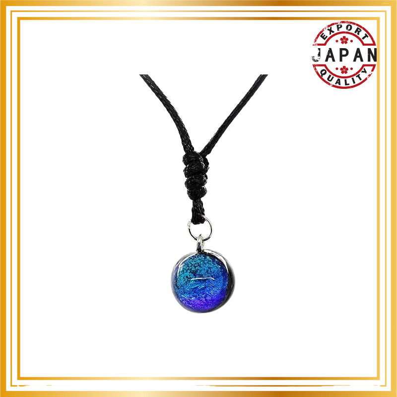 [Sea Drop] Glow-in-the-Dark Firefly Glass 12mm Necklace - Luminous Accessories for Men and Women wit