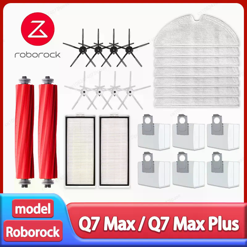 Roborock Q7 Max / Q7 Max+ / Q7 Max Plus หุ่นยนต์เครื่องดูดฝุ่นอุปกรณ์เสริมแปรงด้านข้าง Hepa Filter M