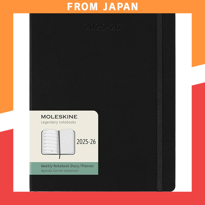 Moleskine Planner 2025, Starts in July, 18-Month Weekly Diary, Hardcover, XL Size (19cm x 25cm), Bla