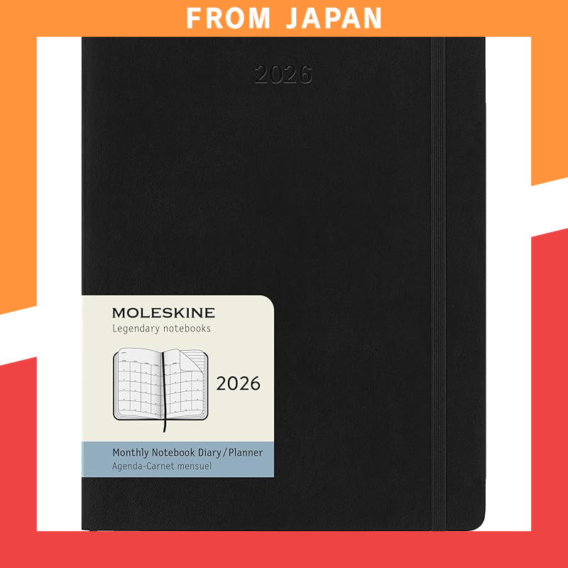 Moleskine Planner 2026, January Start, 12-Month Monthly Diary, XL Size (19cm x 25cm), Soft Cover, Bl