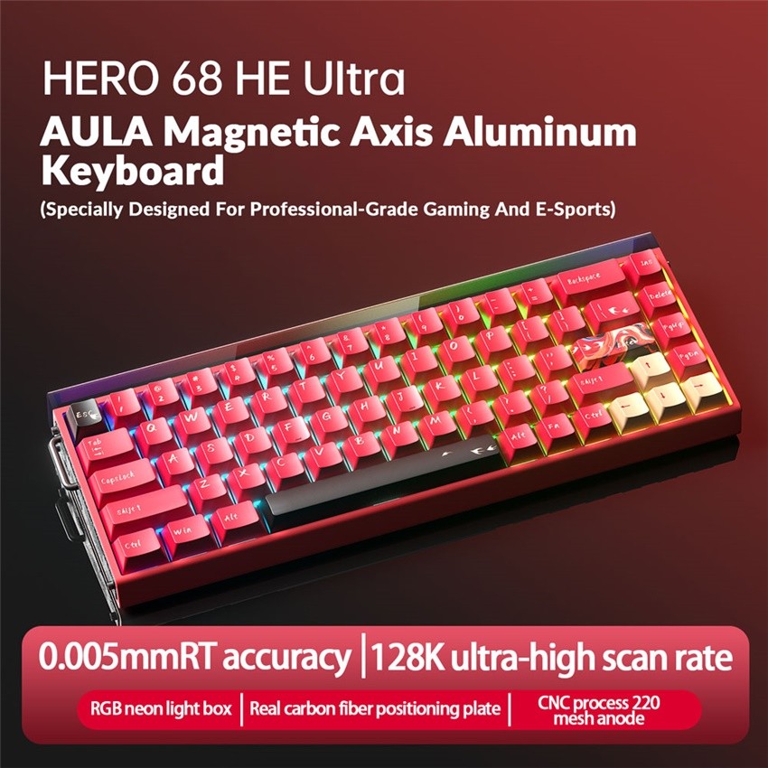 COD AULA HERO 68Ultra/pro Magnetic Switch Gaming Keyboard Full CNC Aluminium Case Quick Trigger 8kHz