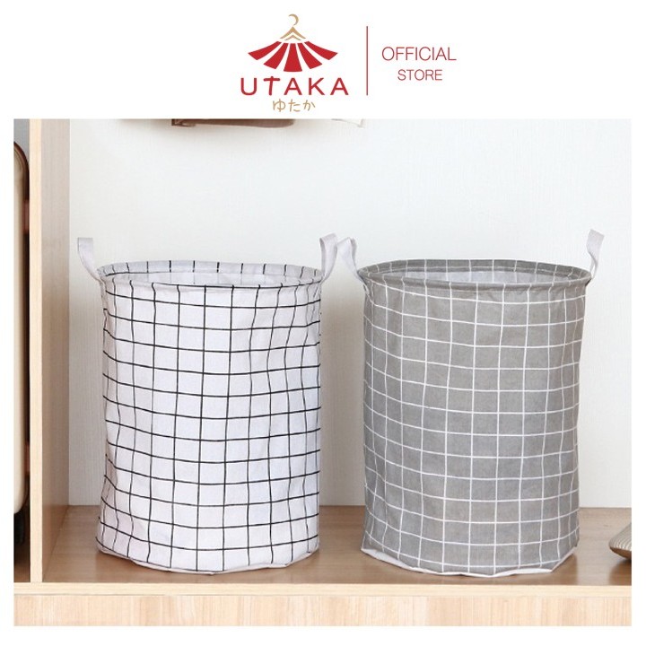 UKATAMALL ตะกร้าผ้า พับได้ ขนาดใหญ่ เก็บของของเล่นเด็ก อเนกประสงค์ จุของได้เยอะ สไตล์นอร์ดิก E77