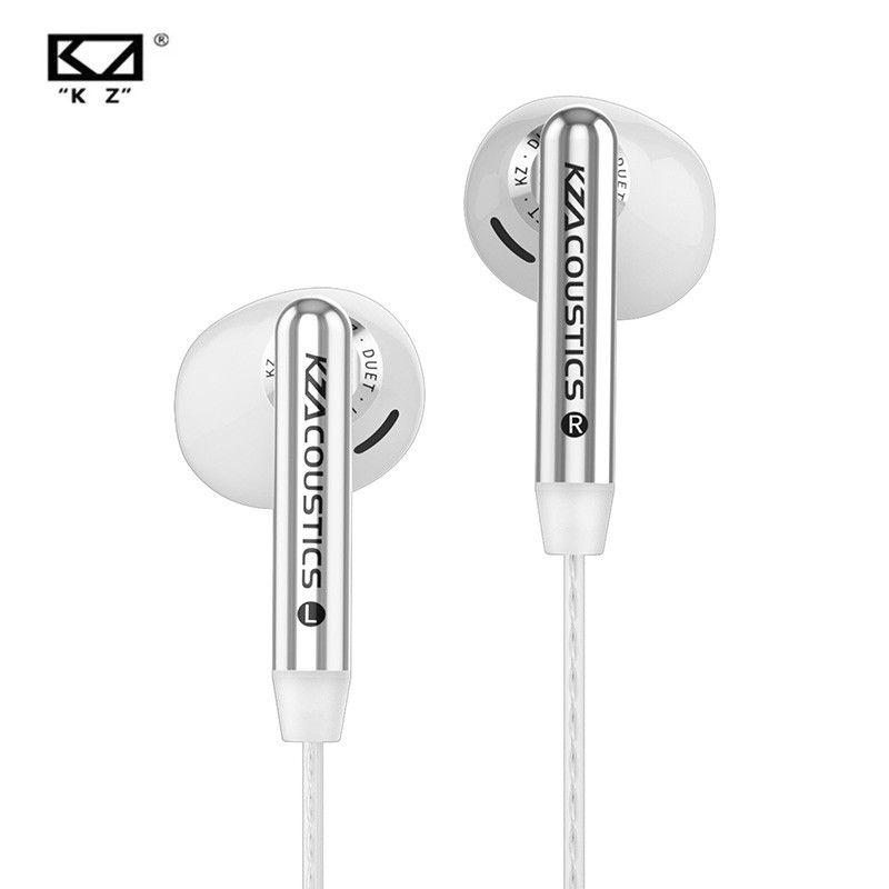KZ Duet Quad Core Dual Dynamic Drivers Hi-Fi หูฟังหูฟังชนิดใส่ในหูแบบมีสายสําหรับเพลงเกมสเตอริโอชุดหูฟังเสียงความละเอียดสูง