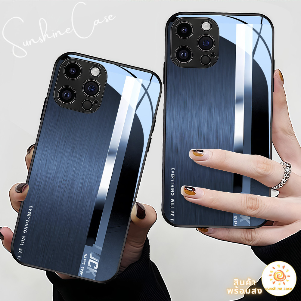 จัดส่งทันที เคสกระจก เปลือกแข็ง ชัดเจน ไฮโซ เคสโทรศัพท์ For IPhone16 14 13 11 6 7 8 plus Pro Promax 