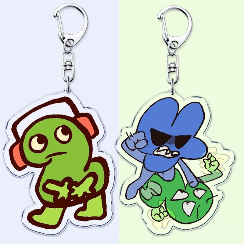 เกมน่ารัก BFDI BFB พวงกุญแจสําหรับอุปกรณ์เสริมกระเป๋า Bfdi Teardrop Sketchpad สองสี่ X Key Chain แหว