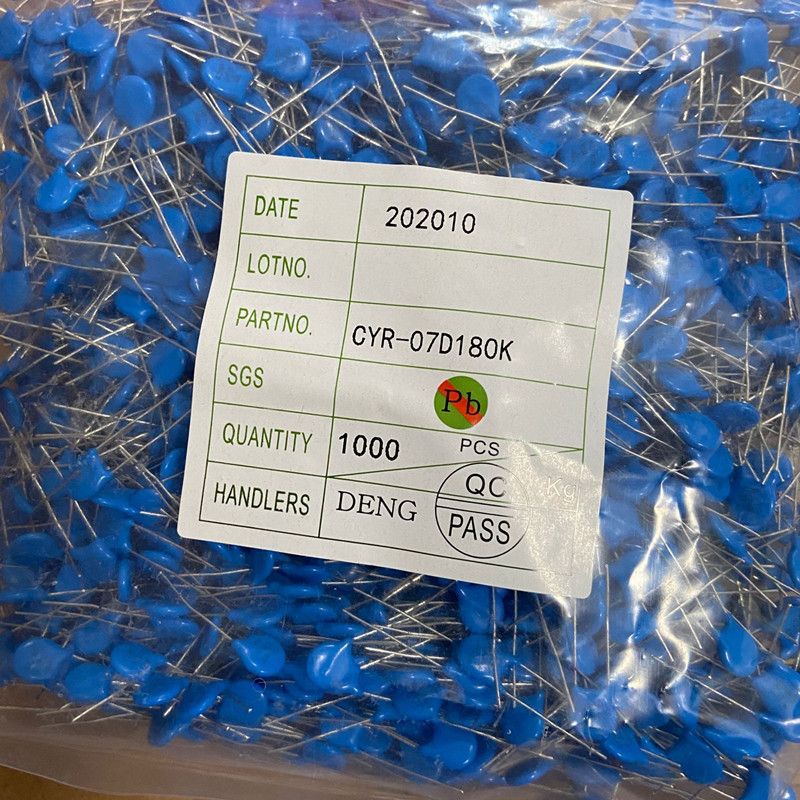 ตัวต้านทานโรคภูมิแพ้แรงดันไฟฟ้า 7D 07D 180/220/270/330/390/470/680/2171/391/431/471K