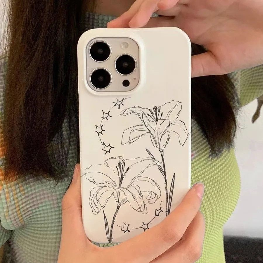 Line Lily เหมาะสําหรับ iPhone16promax เคสโทรศัพท์ 14pro Soft Case 13/12/X Creative 11 Jelly xs เคสโทรศัพท์