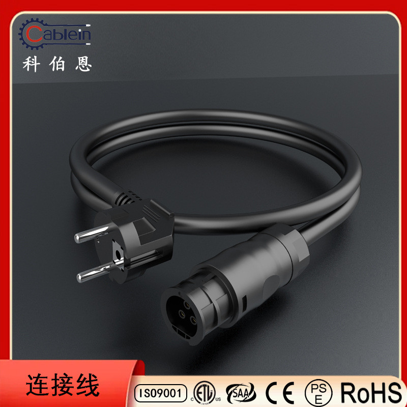 ยุโรปมาตรฐานสามปลั๊ก BC01 หญิงหัว 5m H07RN-F 3 * 1.5 Square Mini Inverter สายไฟ