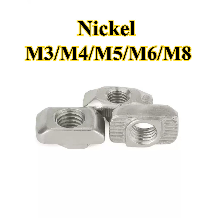 Nut มาตรฐานยุโรป T-nut ชุบนิกเกิลประเภทเรือ T-nut T-block M3/M4/M5/M6/M8 SYA