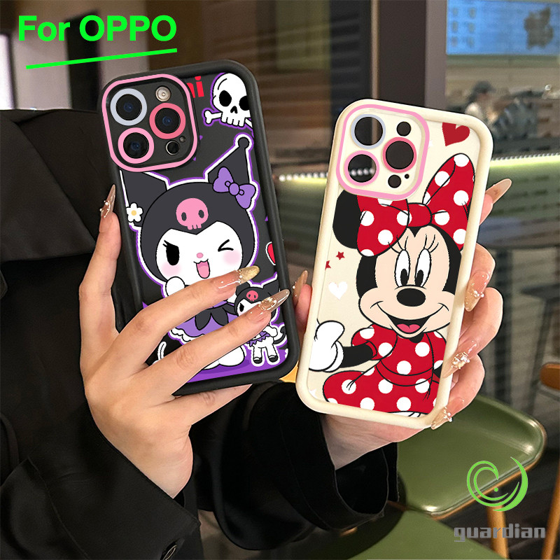 For เคสโทรศัพท์ OPPO กรอบเลนส์สีชมพู  A3 A3X การ์ตูนคิตตี้ A60 5G A9 A18 A38 A15 A15s A60 A35 A17 A1