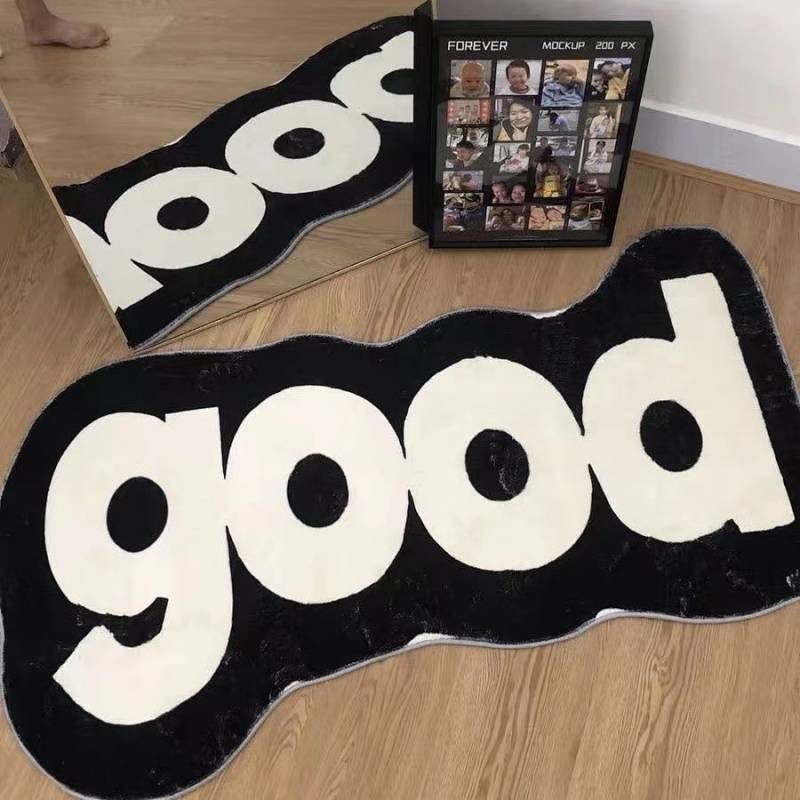 Carpet Dormitory Carpet Bedroom Letter Bedside Cushion Imitation Cashmere Bedside Blanket VBNm