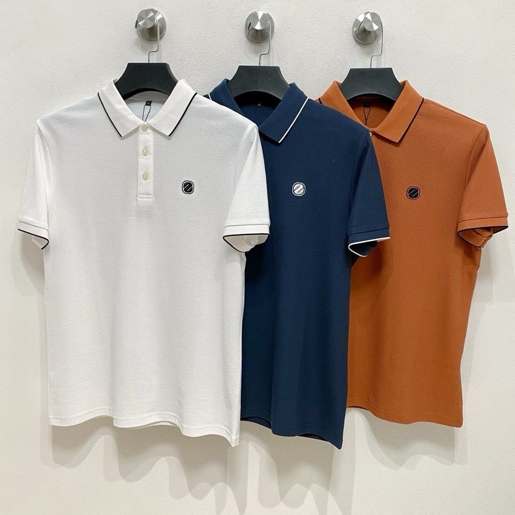 RFV1 Zegna 2025Early Spring Summer Men's polo Shirt New Style Classic Lapel Short Sleeve Embroidery 