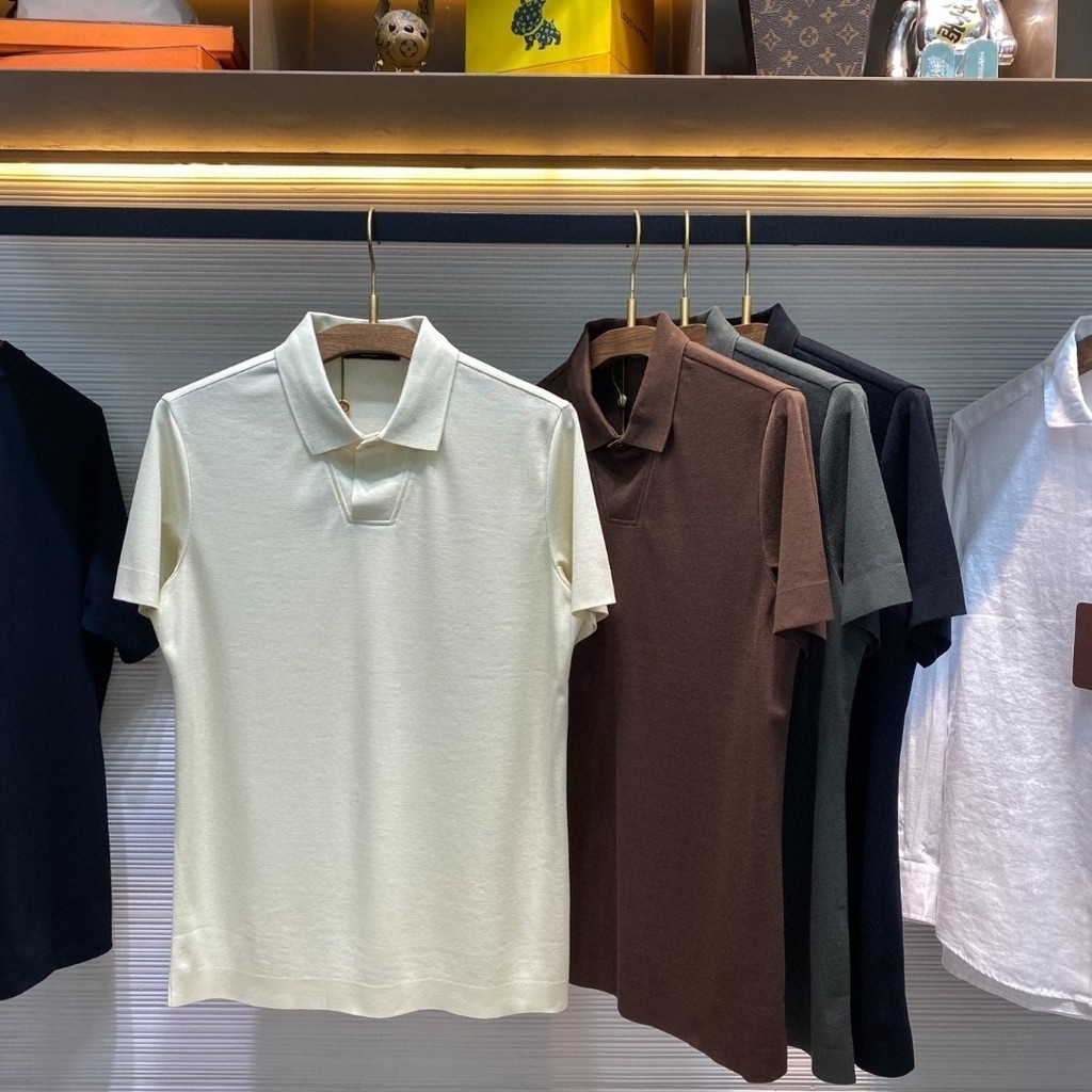 NVFM Italy*Loro*LP Italy25Summer Men's Business Solid Color Versatile Casual Men's Turn-Down Collar 