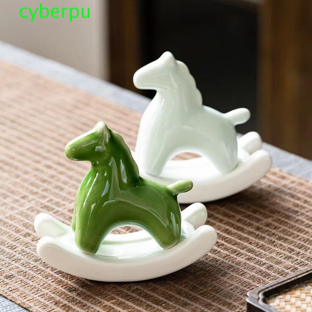 CYBERPULSE ม้าโยกเซรามิค งานหัตถกรรมประติมากรรม ม้าสำหรับตกแต่งบ้าน หลากสีสดใส เป็นของขวัญที่เหมาะเจาะ