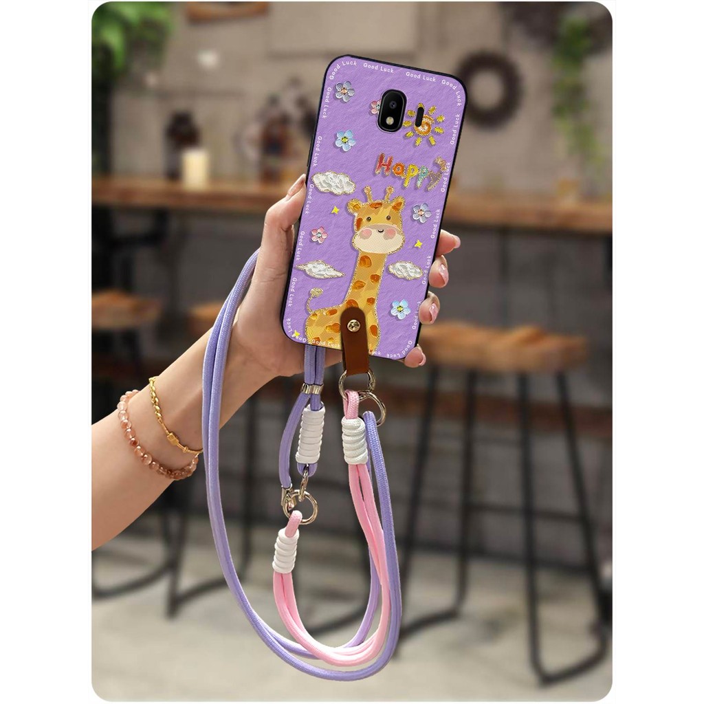 กันกระแทก Graffiti เคสโทรศัพท์สําหรับ Samsung Galaxy J4 2018/J400F TPU ทนทาน Anti-knock สร้อยคอน่ารั