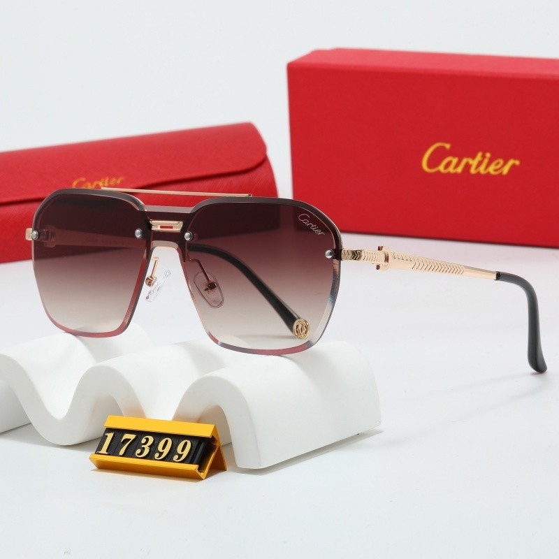 แว่นกันแดด Cartier Fashion Double Beam สไตล์เกาหลี GC17399