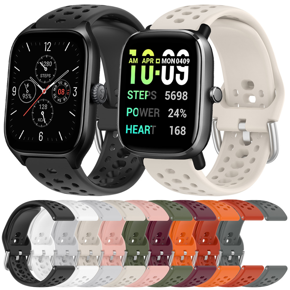 Original ซิลิโคนสําหรับ For Amazfit GTS 4 4Mini 3 2 2e 2Mini กีฬา Breathable สร้อยข้อมือสําหรับ for Amazfit Bip 3 US อุปกรณ์เสริม