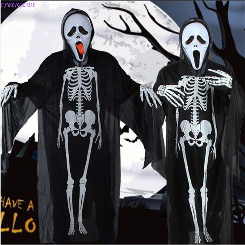 CYBERGLIDE Skeleton Clothes Gloves Skull Horror Mask Party Ball Party Supplies Halloween Dress Up