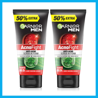 Garnier Men Acnofight Anti-Acne Scrub in Foam [150ml x 2pcs].