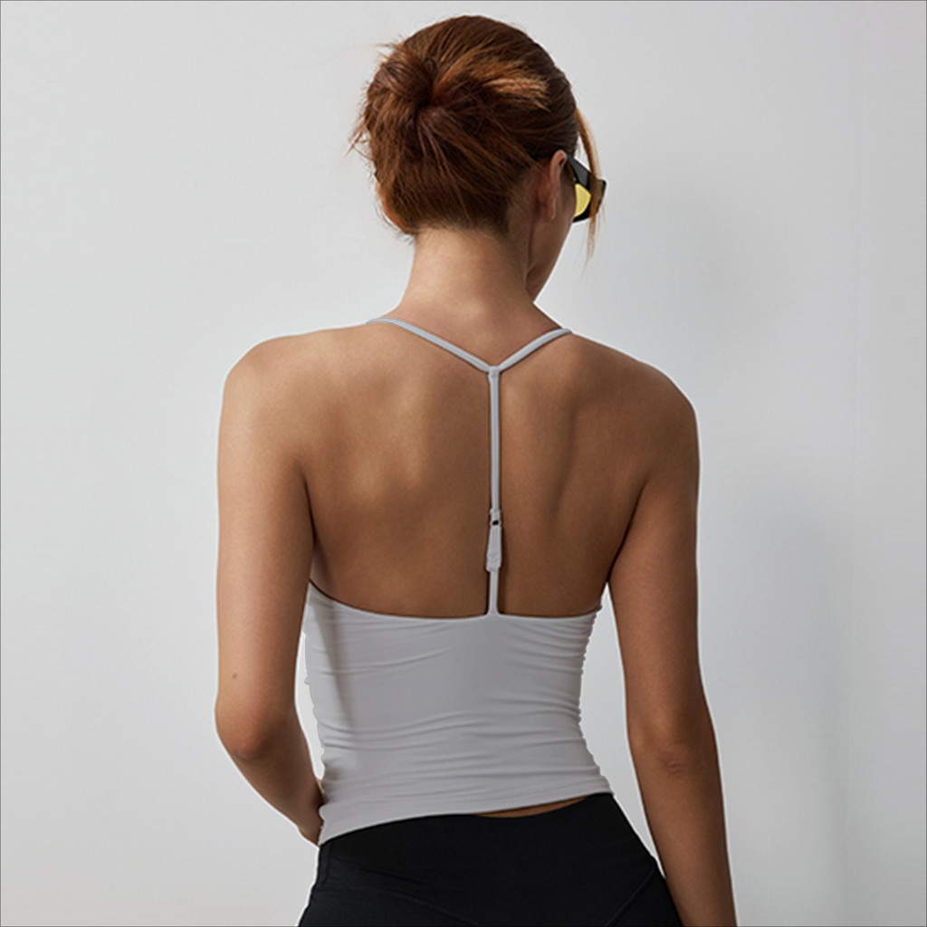 【LASYYOGA】Sports Bra แฟชั่นผู้หญิง Deep V เซ็กซี่ความงามกลับรวบรวม Bra โยคะพิลาทิส - รูปที่ 4
